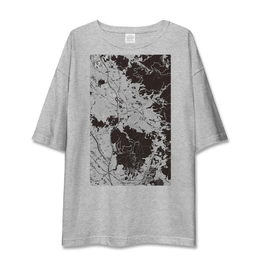 【宇美（福岡県）】地図柄ビッグシルエットTシャツ