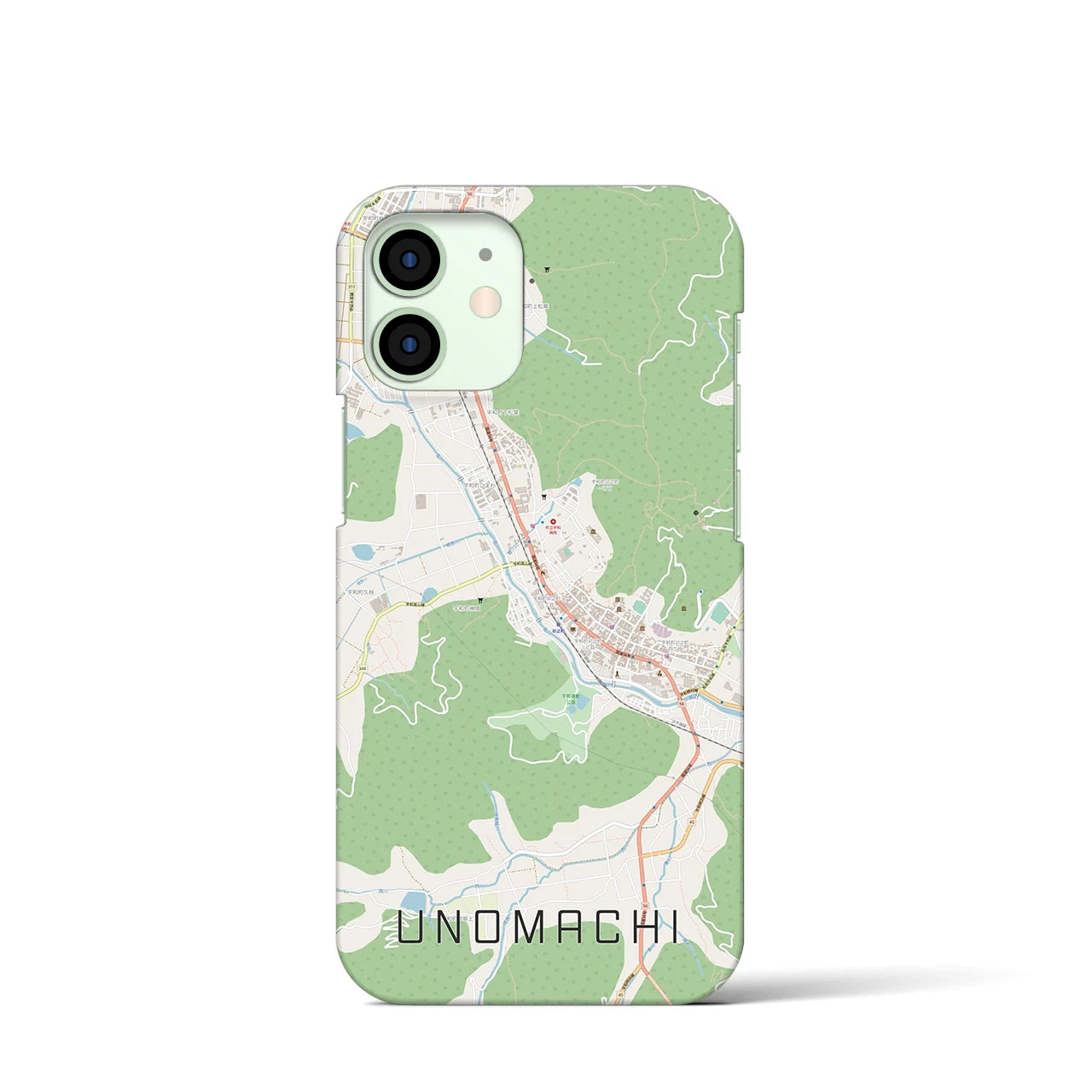 【卯之町】地図柄iPhoneケース（バックカバータイプ・ナチュラル）iPhone 12 mini 用