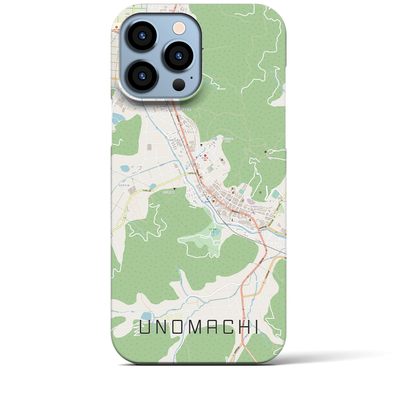 【卯之町】地図柄iPhoneケース（バックカバータイプ・ナチュラル）iPhone 13 Pro Max 用