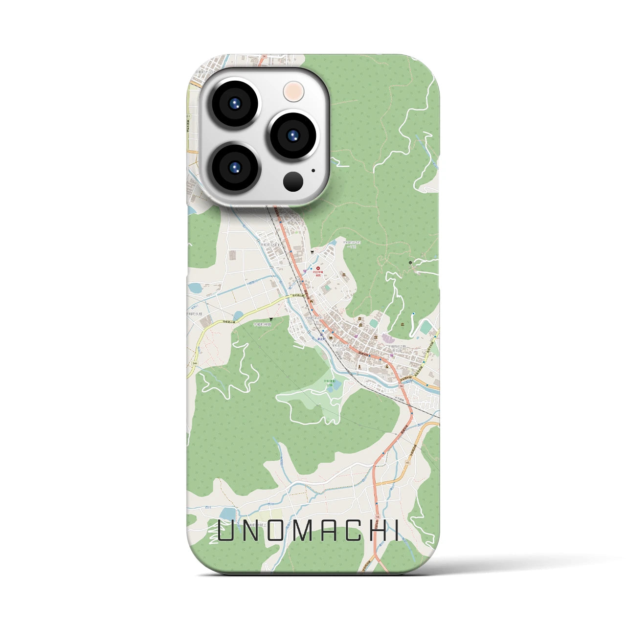 【卯之町】地図柄iPhoneケース（バックカバータイプ・ナチュラル）iPhone 13 Pro 用