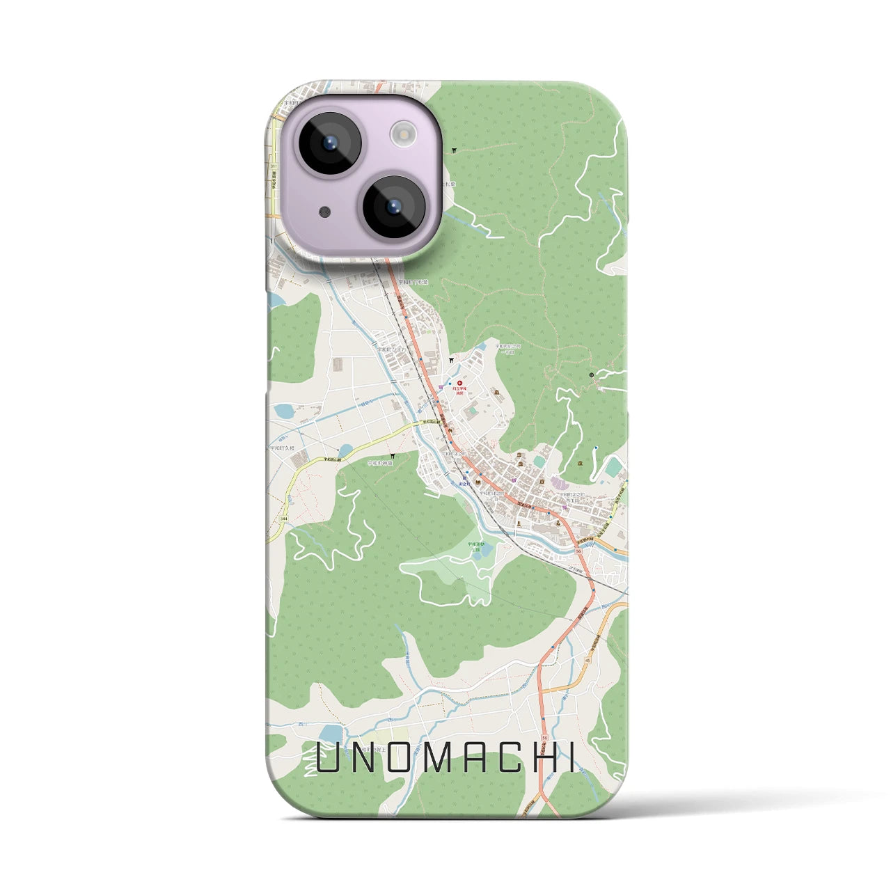 【卯之町】地図柄iPhoneケース（バックカバータイプ・ナチュラル）iPhone 14 用