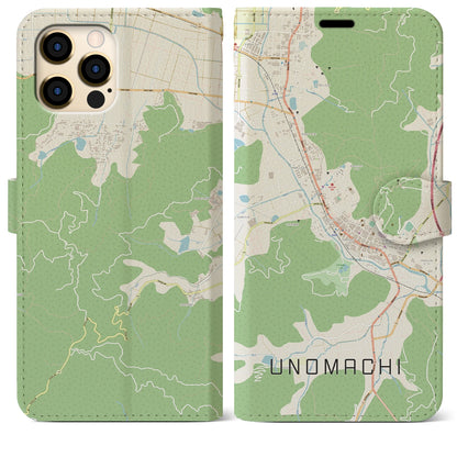【卯之町（愛媛県）】地図柄iPhoneケース（手帳タイプ）ナチュラル・iPhone 12 Pro Max 用