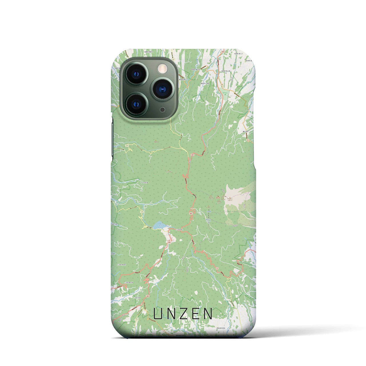【雲仙】地図柄iPhoneケース（バックカバータイプ・ナチュラル）iPhone 11 Pro 用
