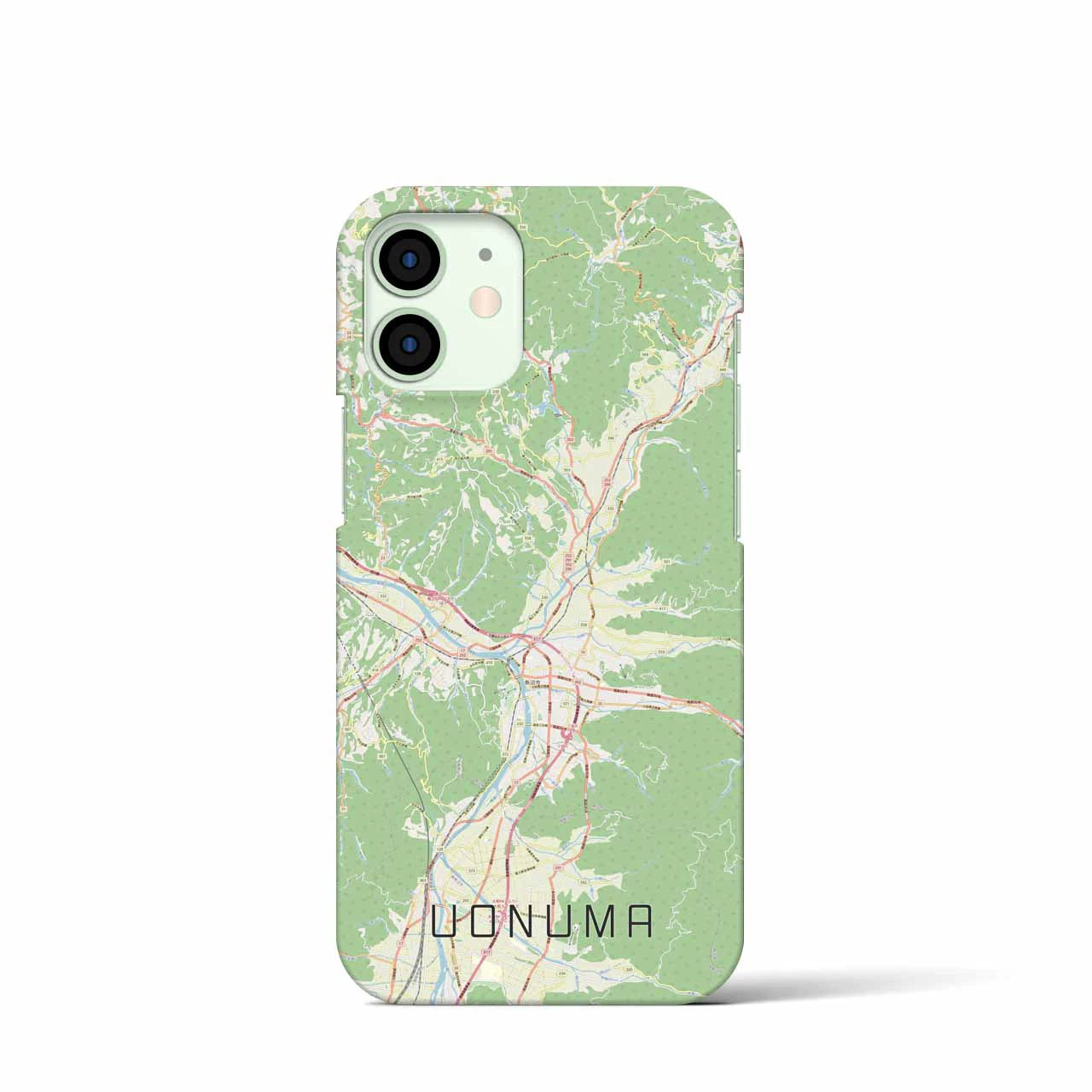 【魚沼】地図柄iPhoneケース（バックカバータイプ・ナチュラル）iPhone 12 mini 用