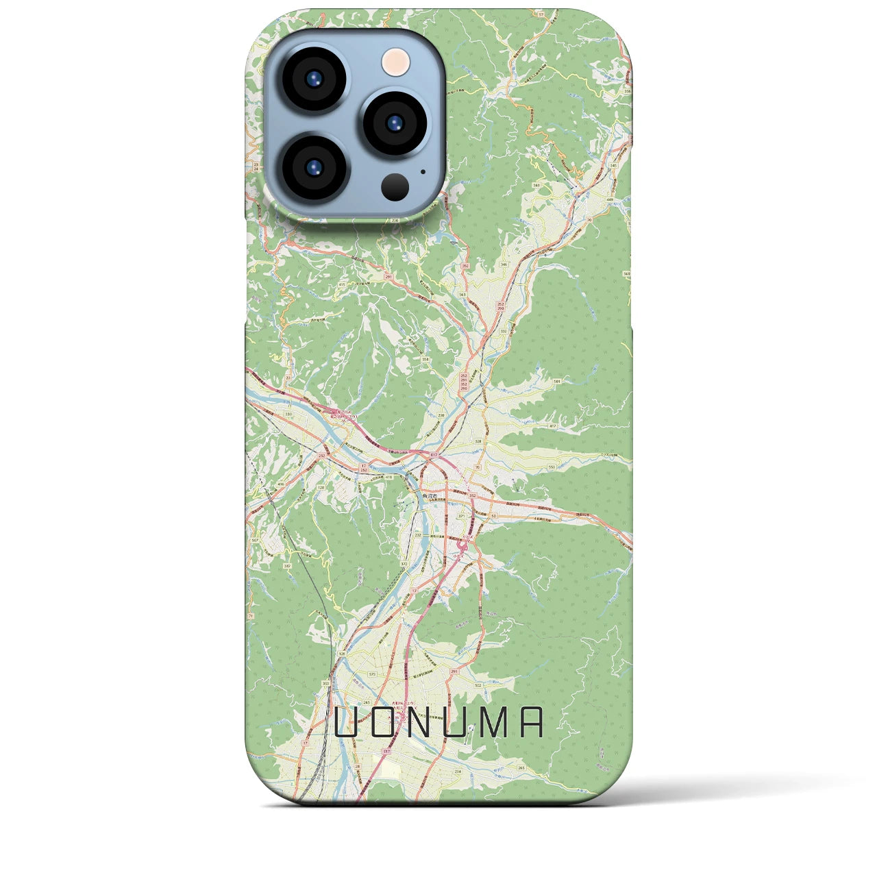 【魚沼】地図柄iPhoneケース（バックカバータイプ・ナチュラル）iPhone 13 Pro Max 用