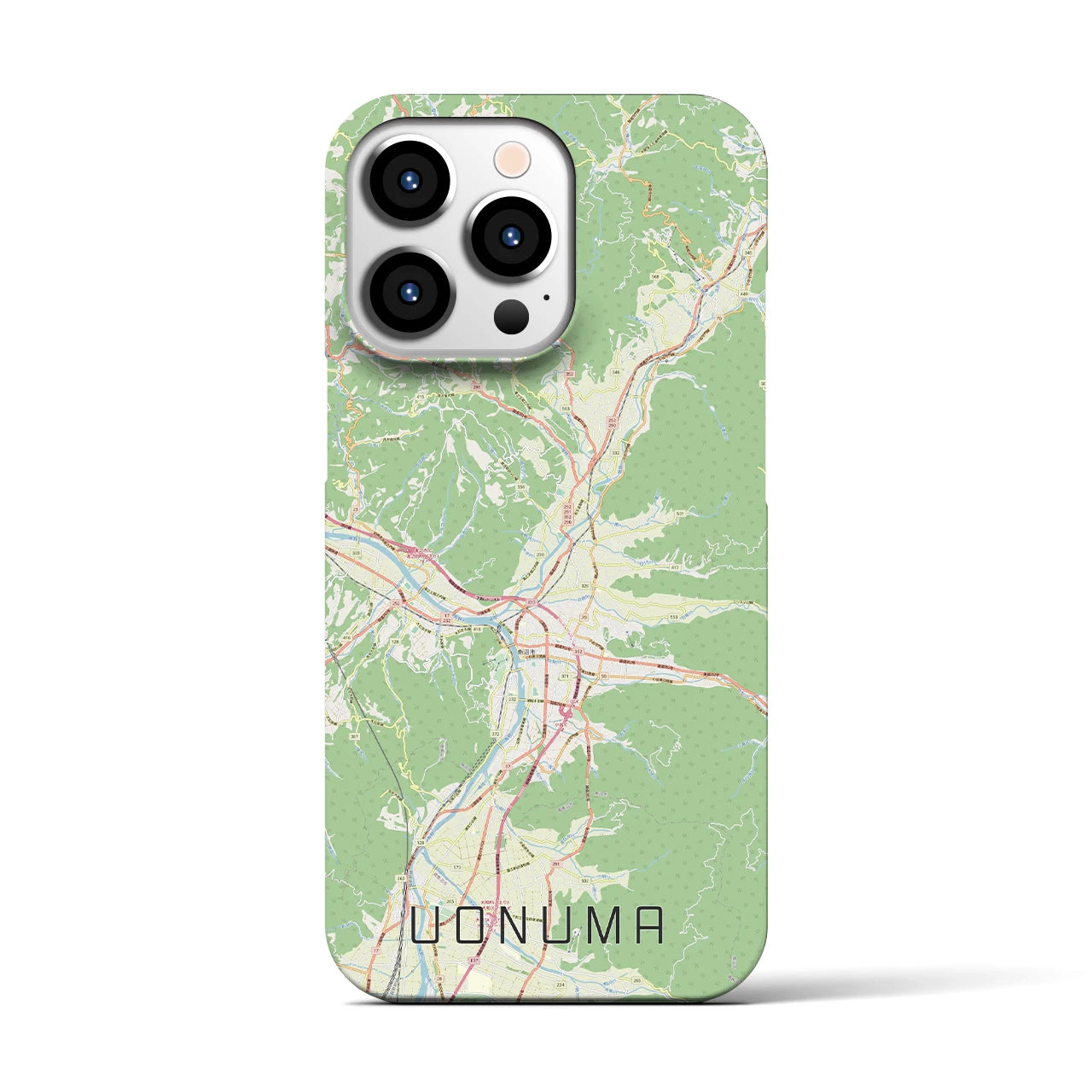 【魚沼】地図柄iPhoneケース（バックカバータイプ・ナチュラル）iPhone 13 Pro 用