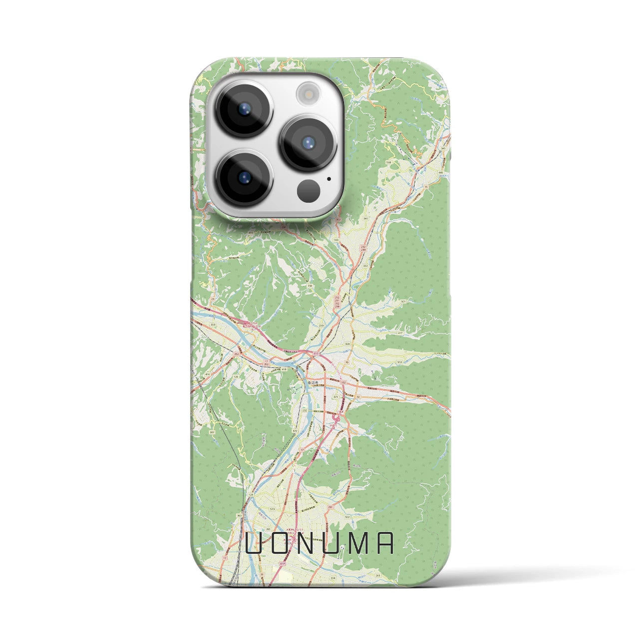 【魚沼】地図柄iPhoneケース（バックカバータイプ・ナチュラル）iPhone 14 Pro 用