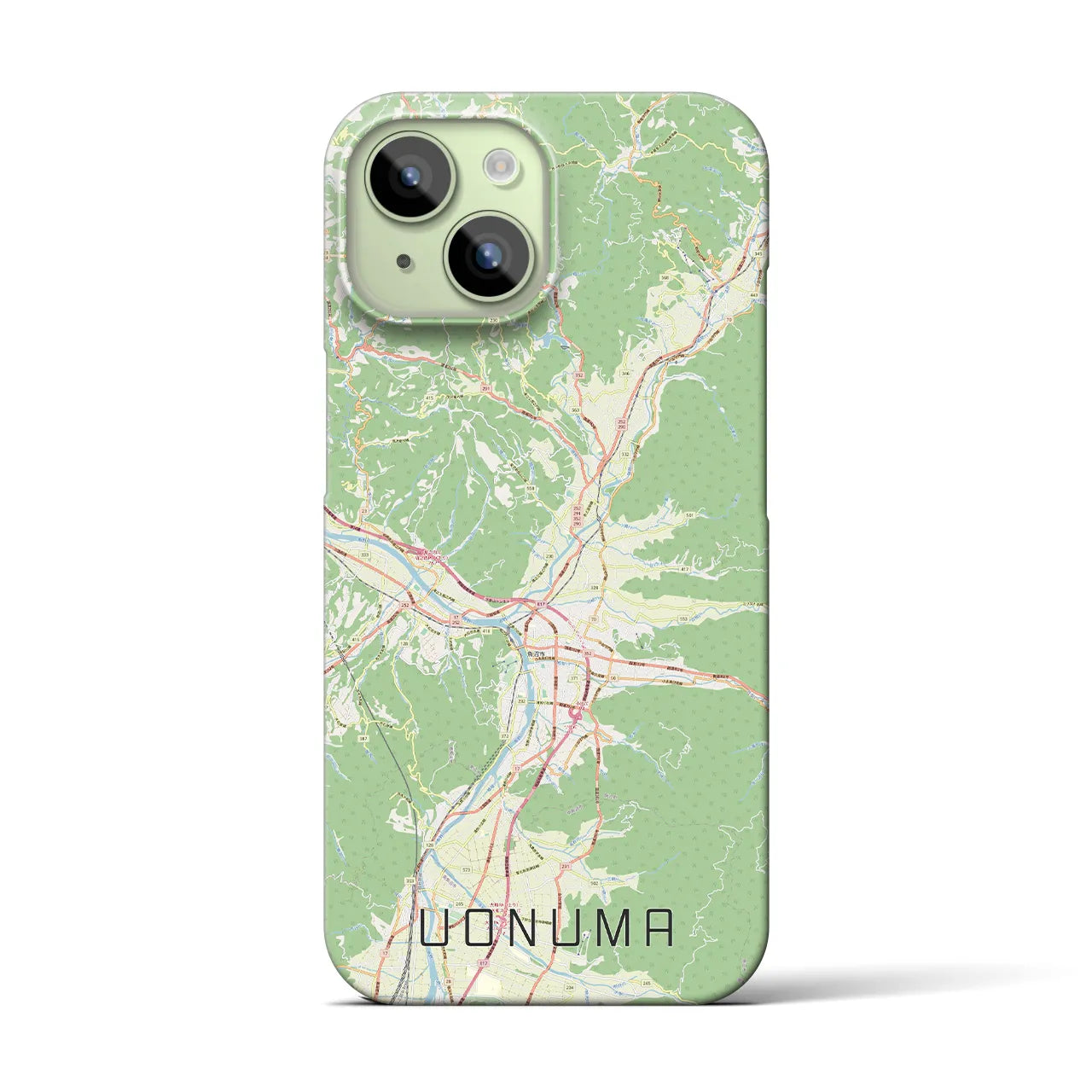 【魚沼】地図柄iPhoneケース（バックカバータイプ・ナチュラル）iPhone 15 用