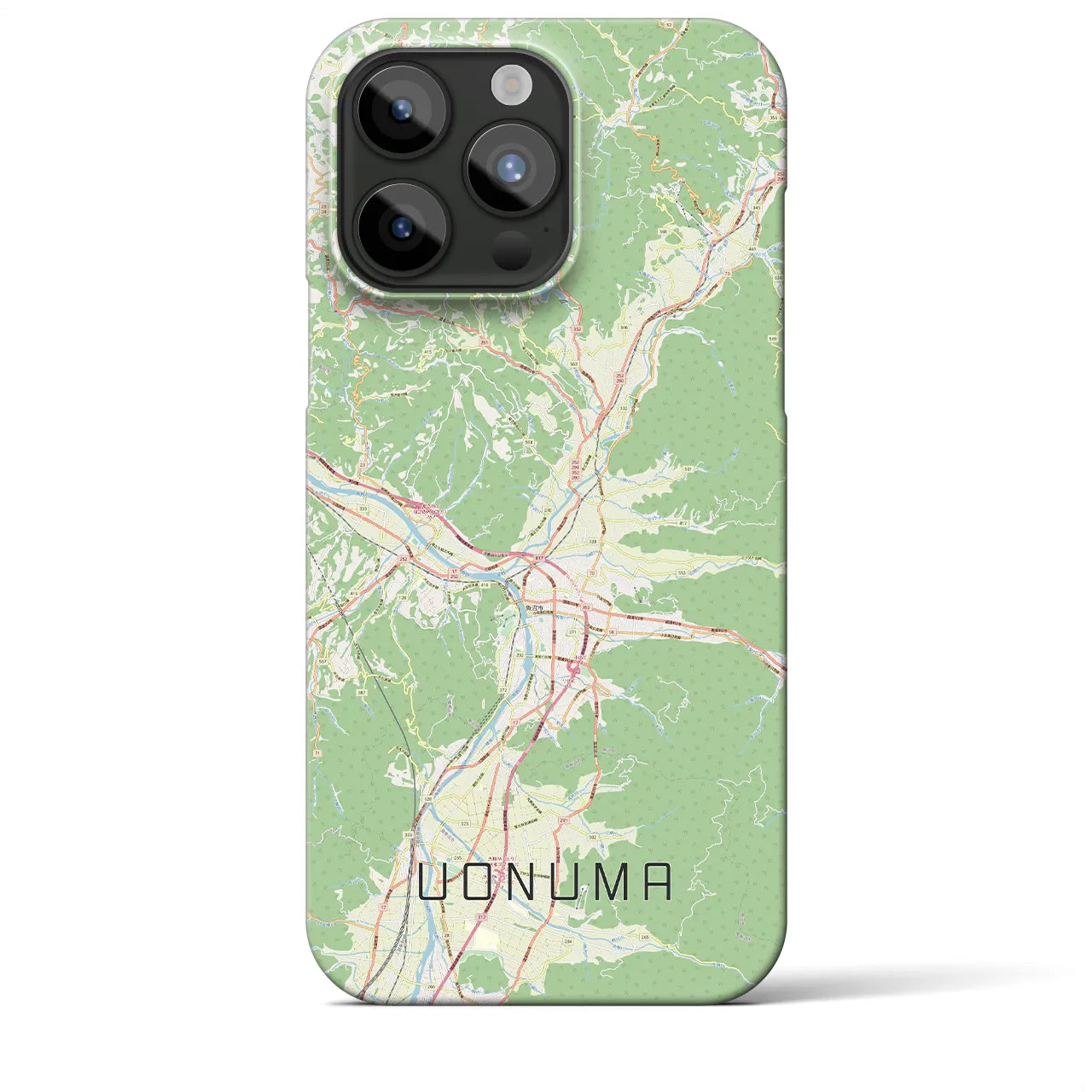 【魚沼】地図柄iPhoneケース（バックカバータイプ・ナチュラル）iPhone 15 Pro Max 用