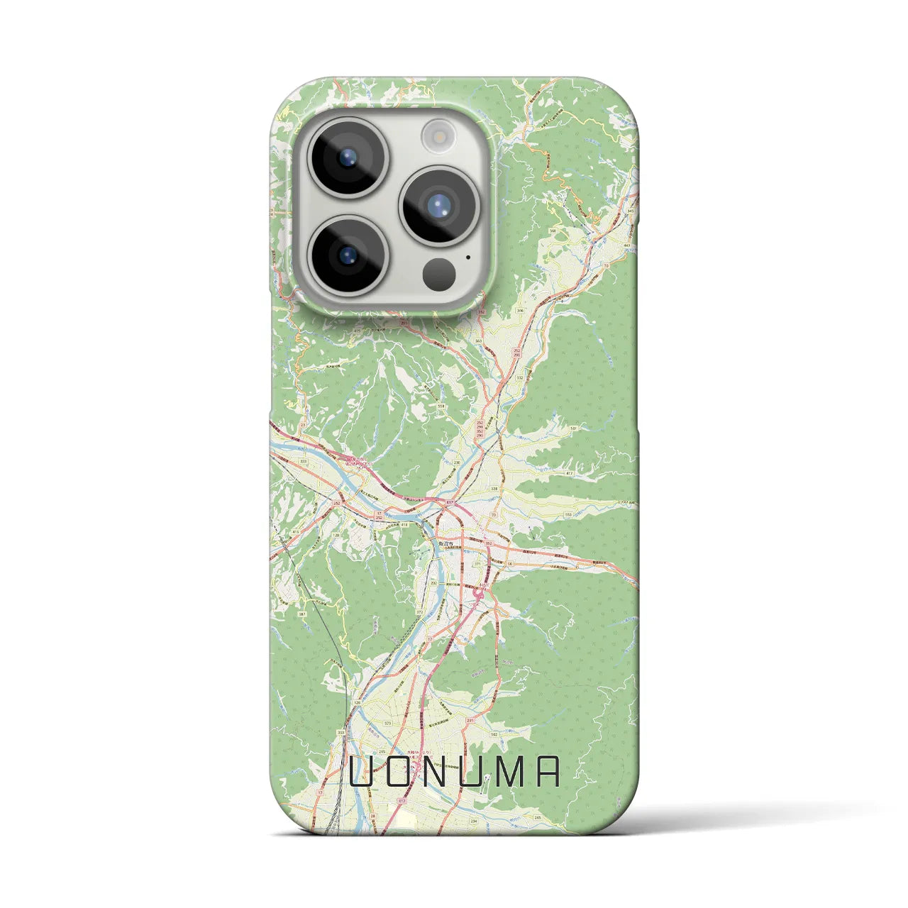【魚沼】地図柄iPhoneケース（バックカバータイプ・ナチュラル）iPhone 15 Pro 用