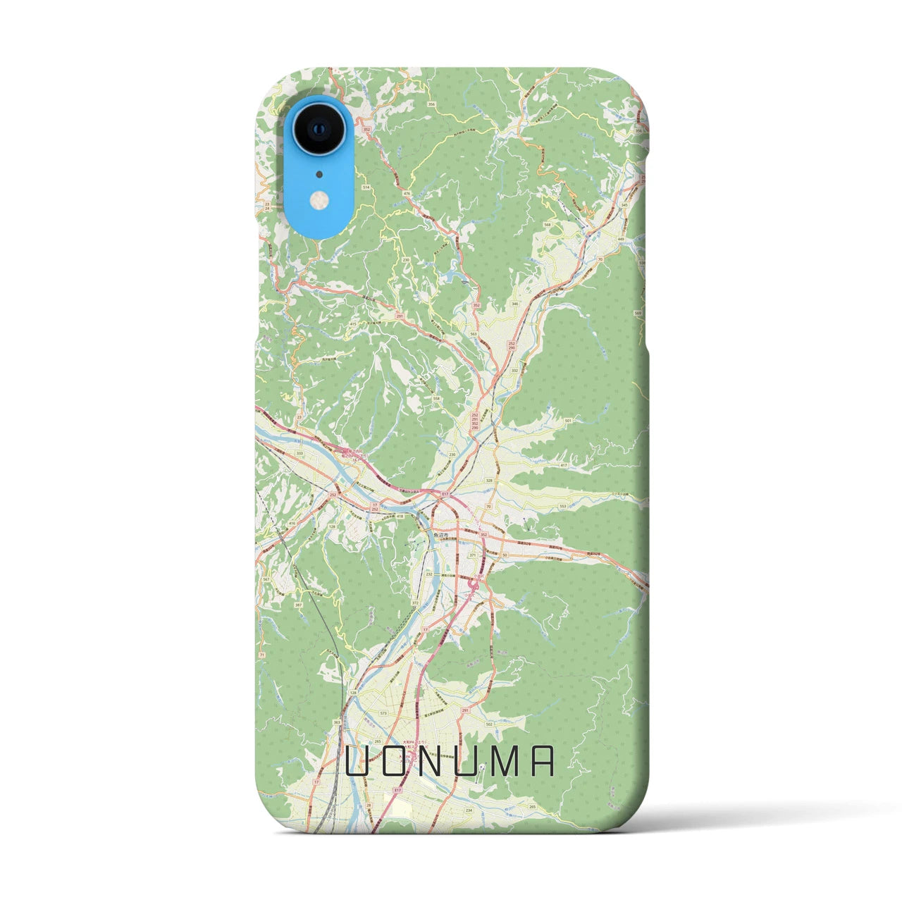 【魚沼】地図柄iPhoneケース（バックカバータイプ・ナチュラル）iPhone XR 用