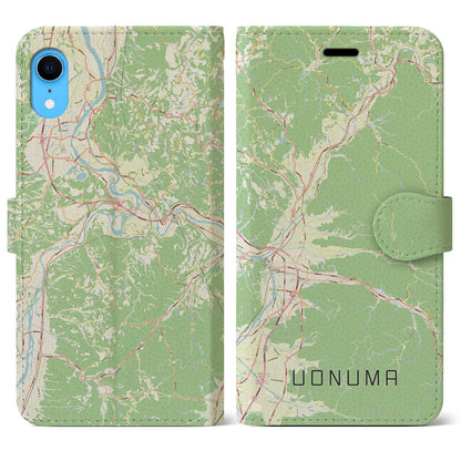 【魚沼（新潟県）】地図柄iPhoneケース（手帳タイプ）ナチュラル・iPhone XR 用