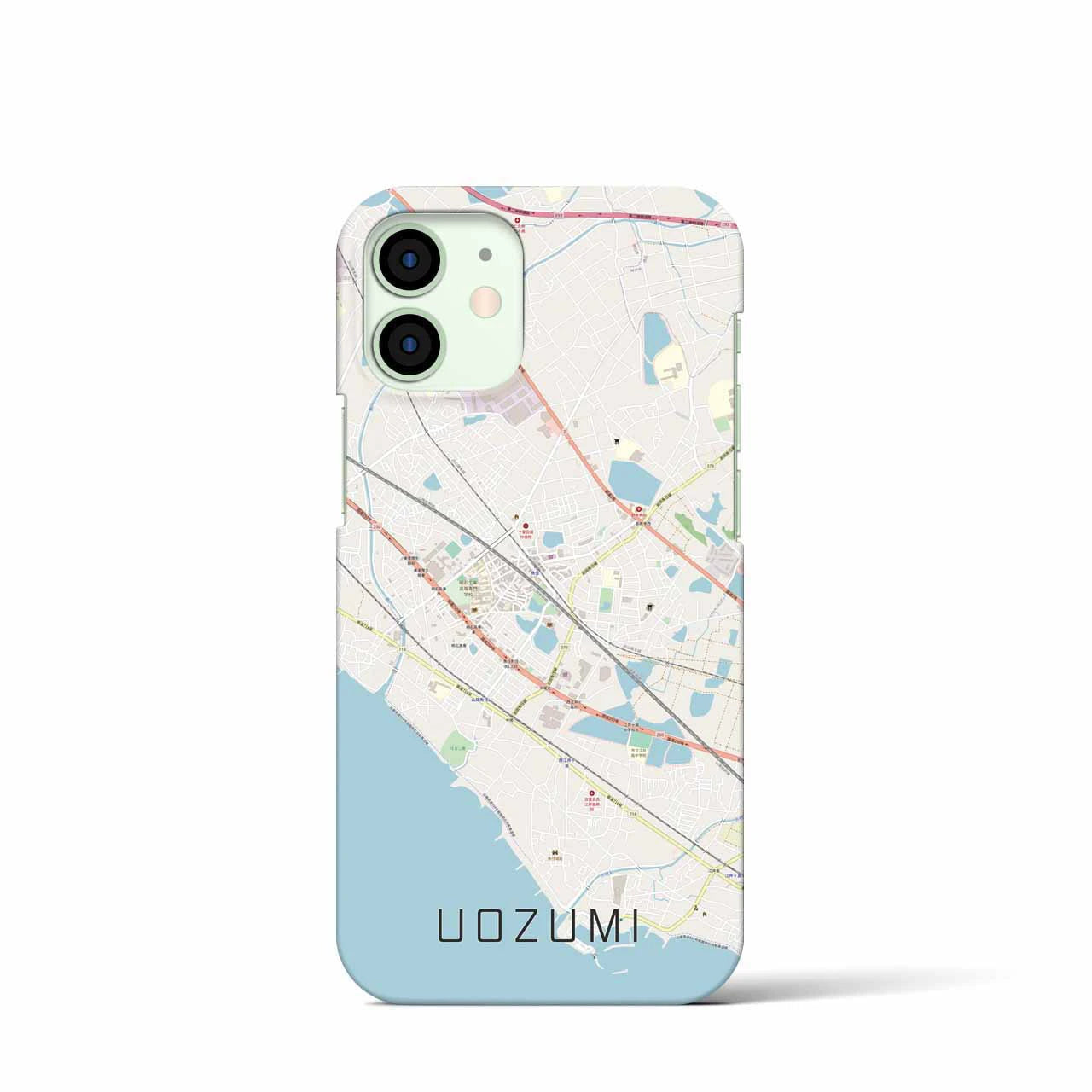【魚住】地図柄iPhoneケース（バックカバータイプ・ナチュラル）iPhone 12 mini 用