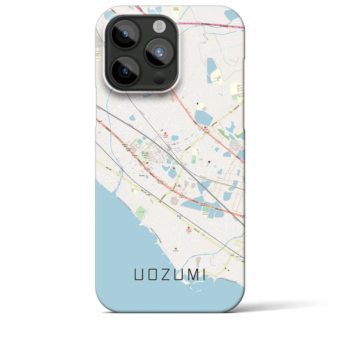 【魚住】地図柄iPhoneケース（バックカバータイプ・ナチュラル）iPhone 15 Pro Max 用