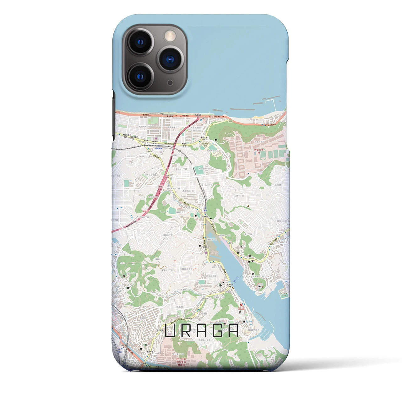 【浦賀】地図柄iPhoneケース（バックカバータイプ・ナチュラル）iPhone 11 Pro Max 用