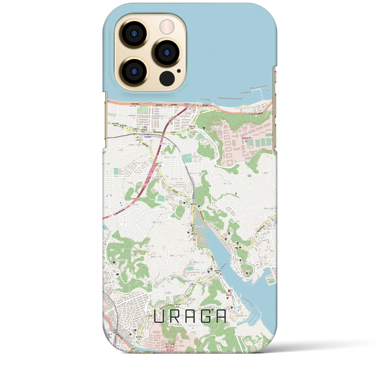 【浦賀】地図柄iPhoneケース（バックカバータイプ・ナチュラル）iPhone 12 Pro Max 用
