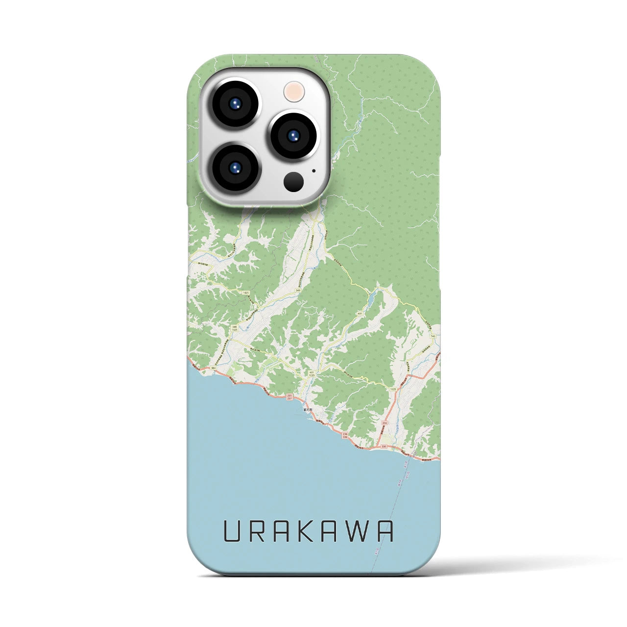 【浦河】地図柄iPhoneケース（バックカバータイプ・ナチュラル）iPhone 13 Pro 用