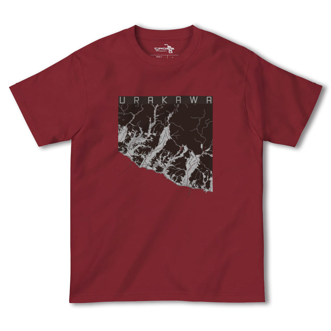 【浦河(北海道)】地図柄ヘビーウェイトTシャツ