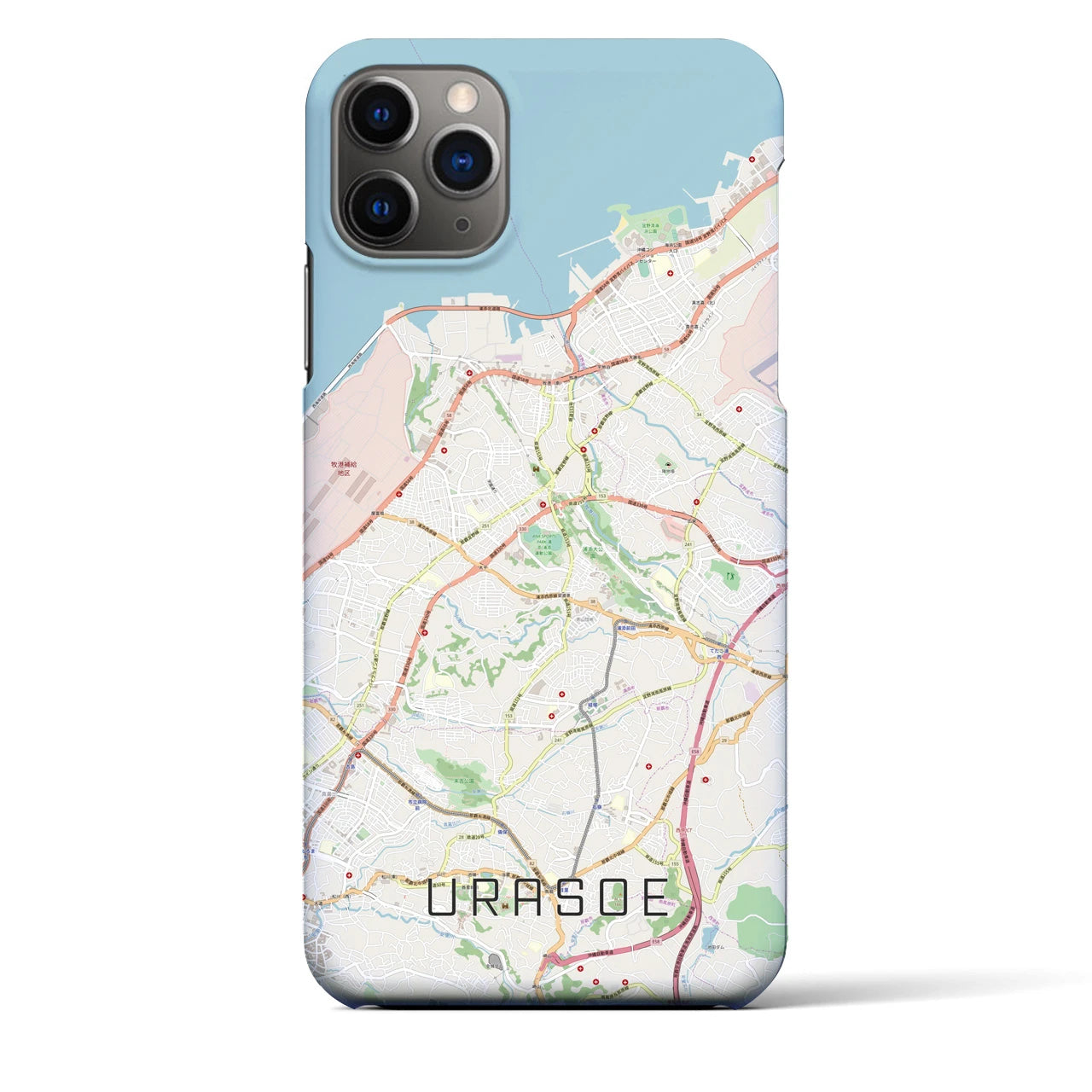 【浦添】地図柄iPhoneケース（バックカバータイプ・ナチュラル）iPhone 11 Pro Max 用