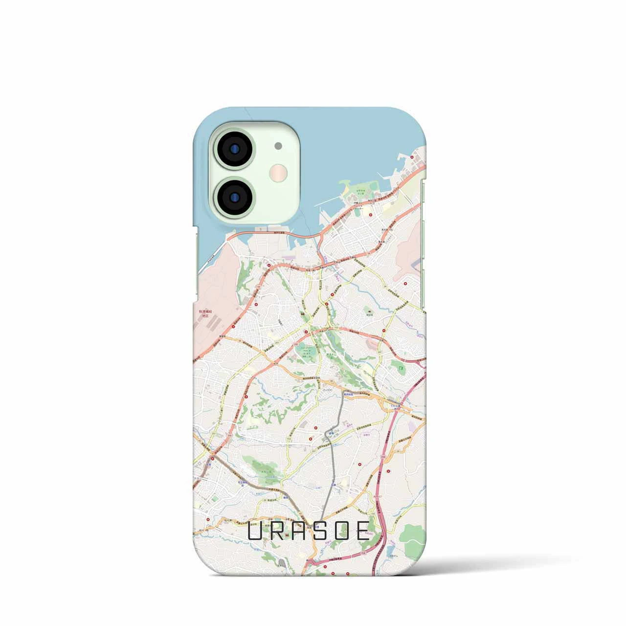 【浦添】地図柄iPhoneケース（バックカバータイプ・ナチュラル）iPhone 12 mini 用
