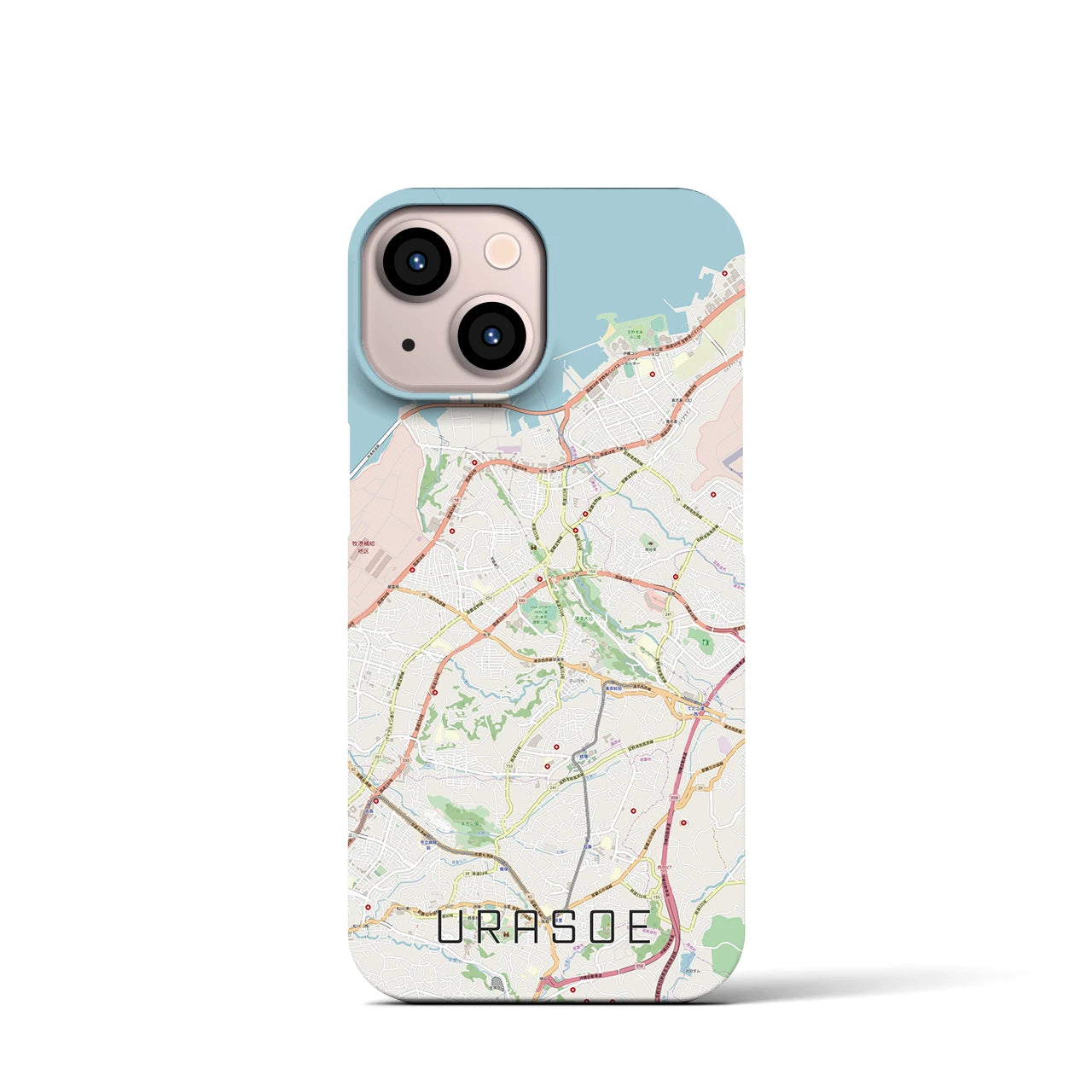 【浦添】地図柄iPhoneケース（バックカバータイプ・ナチュラル）iPhone 13 mini 用
