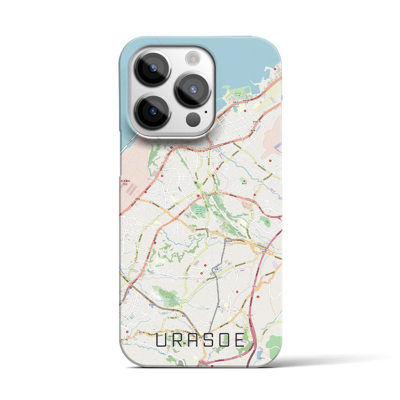 【浦添】地図柄iPhoneケース（バックカバータイプ・ナチュラル）iPhone 14 Pro 用