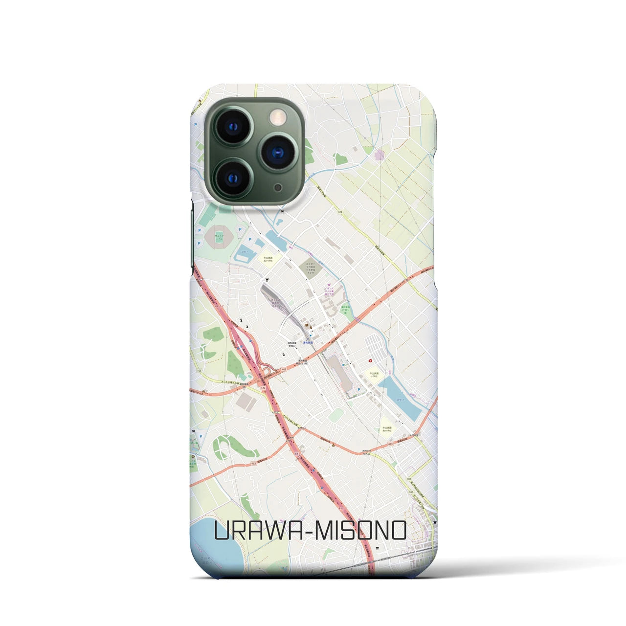 【浦和美園】地図柄iPhoneケース（バックカバータイプ・ナチュラル）iPhone 11 Pro 用