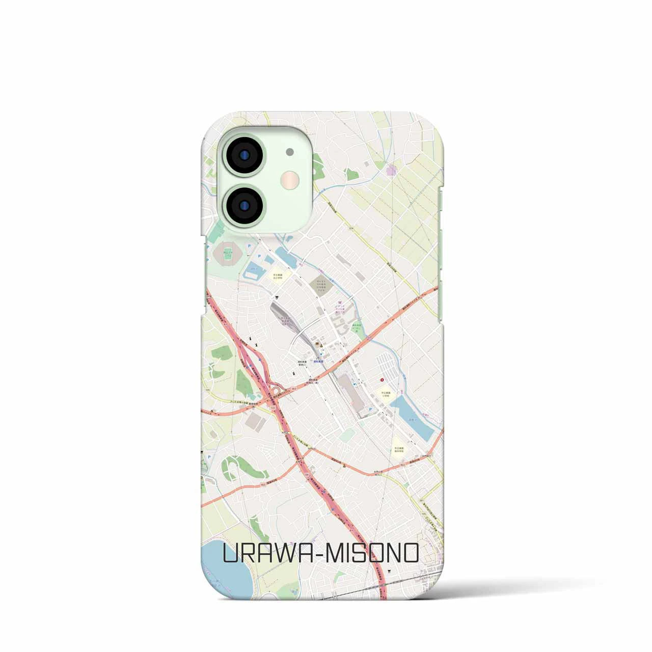 【浦和美園】地図柄iPhoneケース（バックカバータイプ・ナチュラル）iPhone 12 mini 用