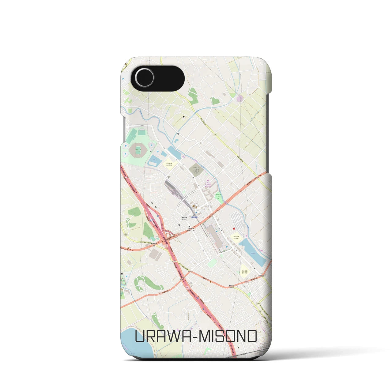 【浦和美園】地図柄iPhoneケース（バックカバータイプ・ナチュラル）iPhone SE（第3 / 第2世代） / 8 / 7 / 6s / 6 用