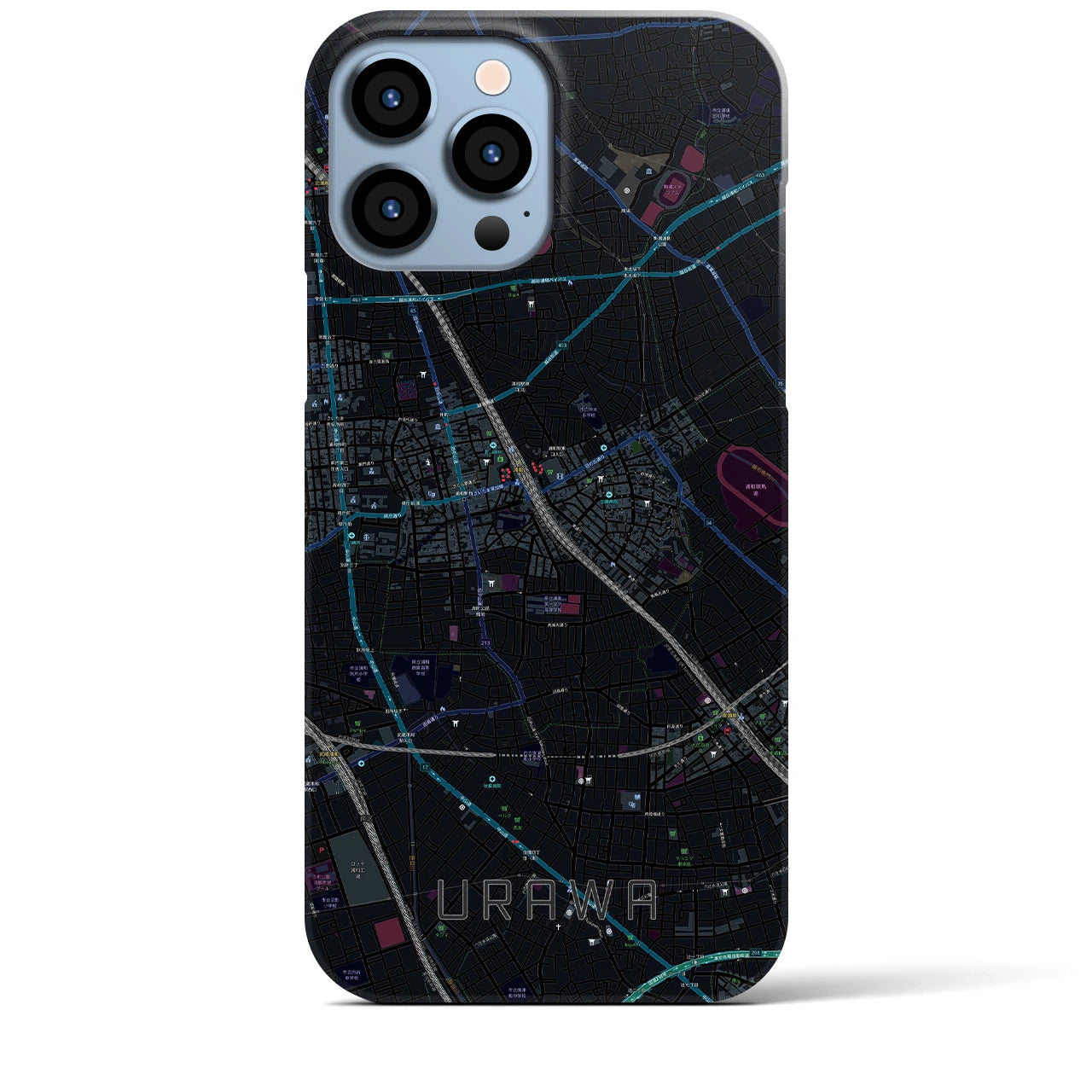 【浦和】地図柄iPhoneケース（バックカバータイプ・ブラック）iPhone 13 Pro Max 用