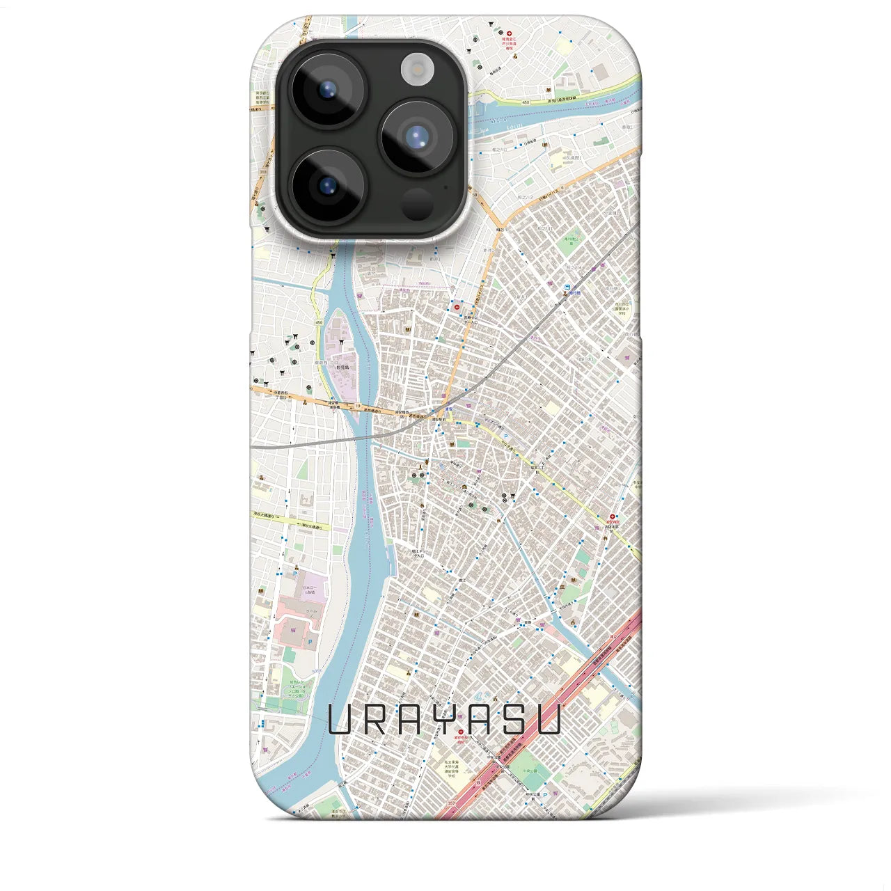 【浦安】地図柄iPhoneケース（バックカバータイプ・ナチュラル）iPhone 15 Pro Max 用