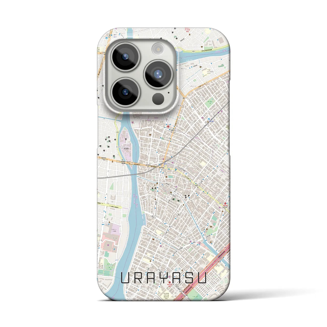 【浦安】地図柄iPhoneケース（バックカバータイプ・ナチュラル）iPhone 15 Pro 用