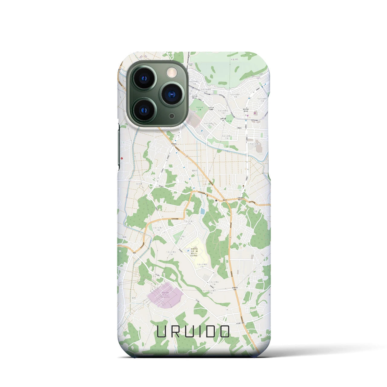 【潤井戸】地図柄iPhoneケース（バックカバータイプ・ナチュラル）iPhone 11 Pro 用