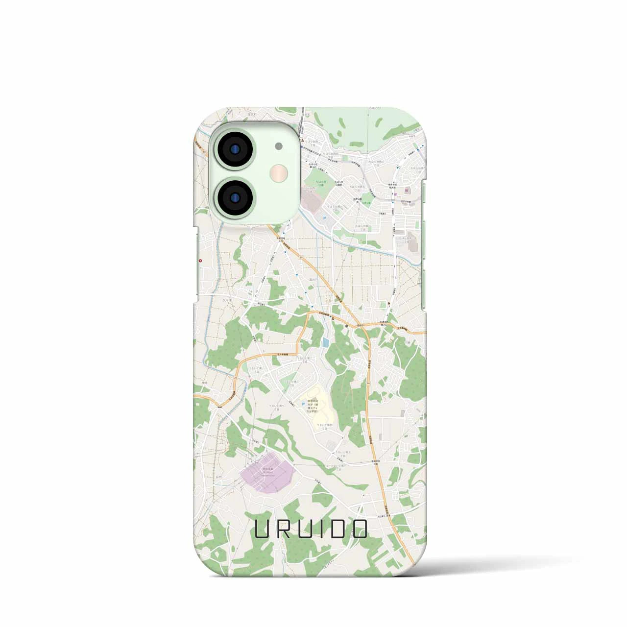 【潤井戸】地図柄iPhoneケース（バックカバータイプ・ナチュラル）iPhone 12 mini 用