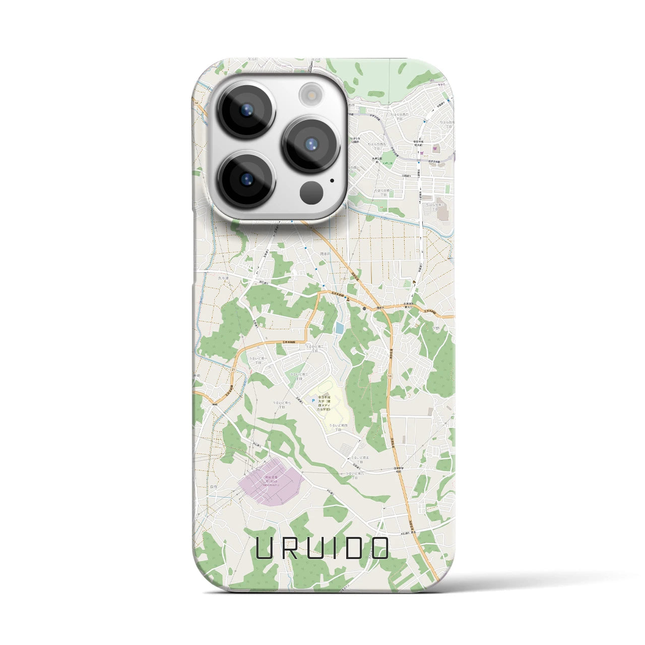 【潤井戸】地図柄iPhoneケース（バックカバータイプ・ナチュラル）iPhone 14 Pro 用