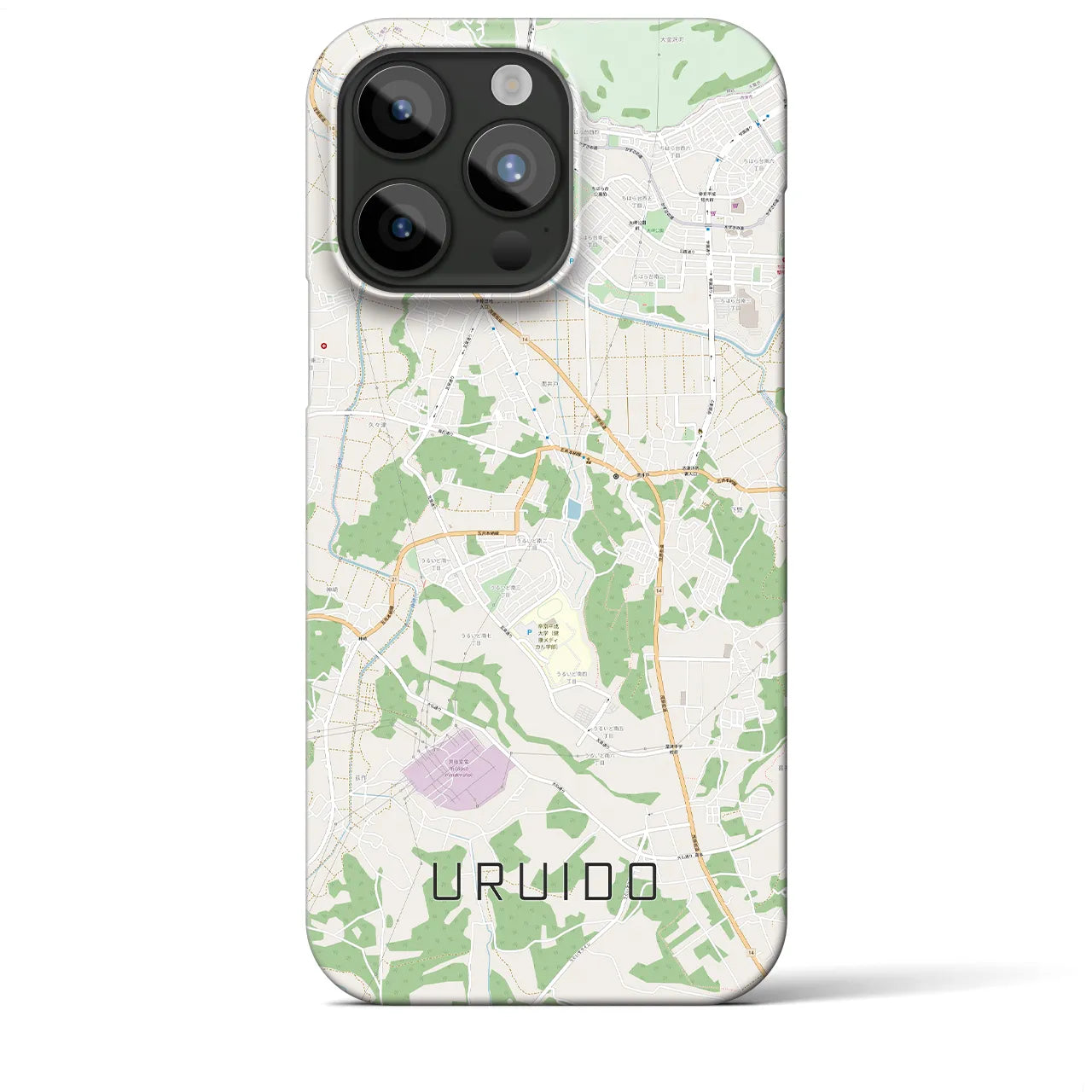 【潤井戸】地図柄iPhoneケース（バックカバータイプ・ナチュラル）iPhone 15 Pro Max 用