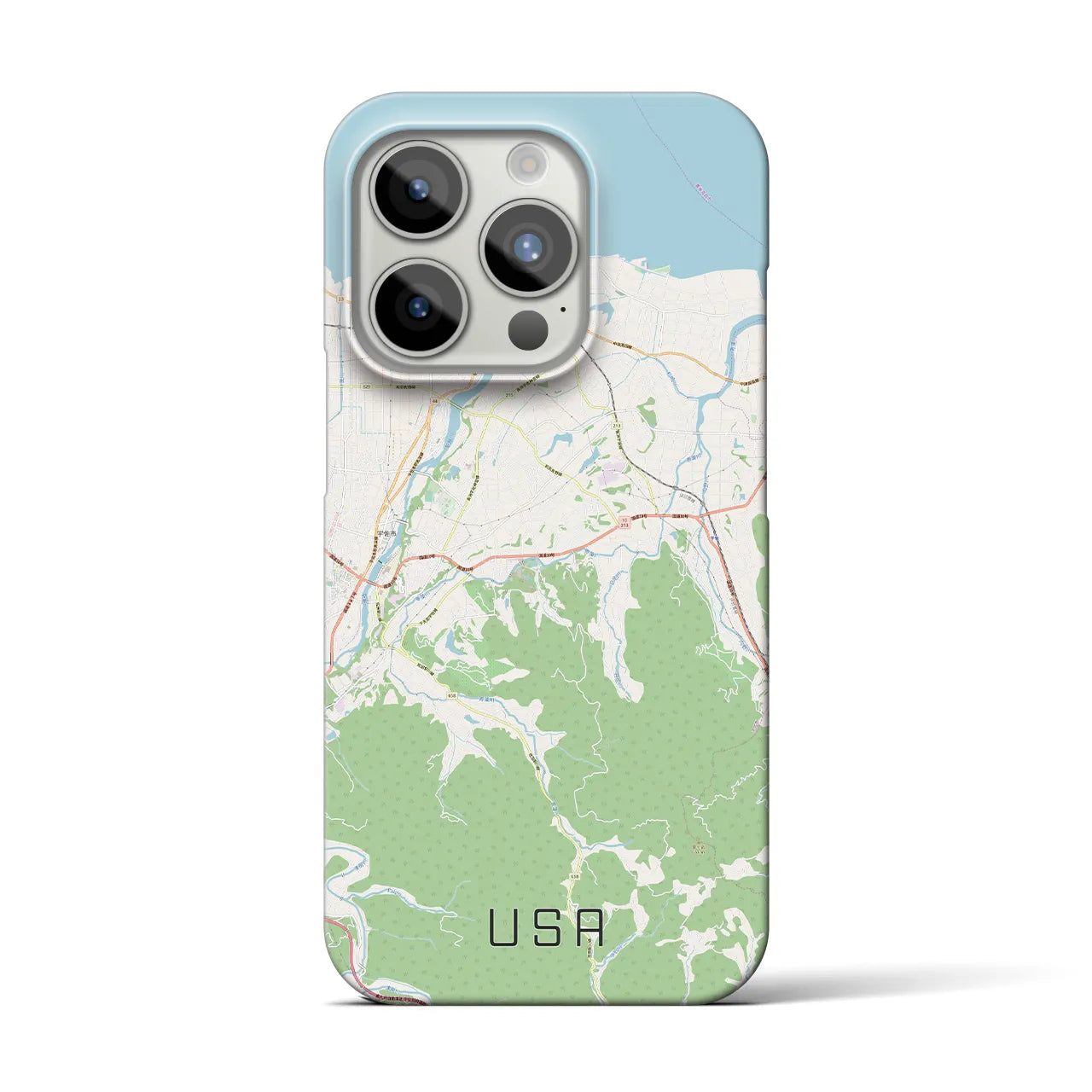 【宇佐】地図柄iPhoneケース（バックカバータイプ・ナチュラル）iPhone 15 Pro 用