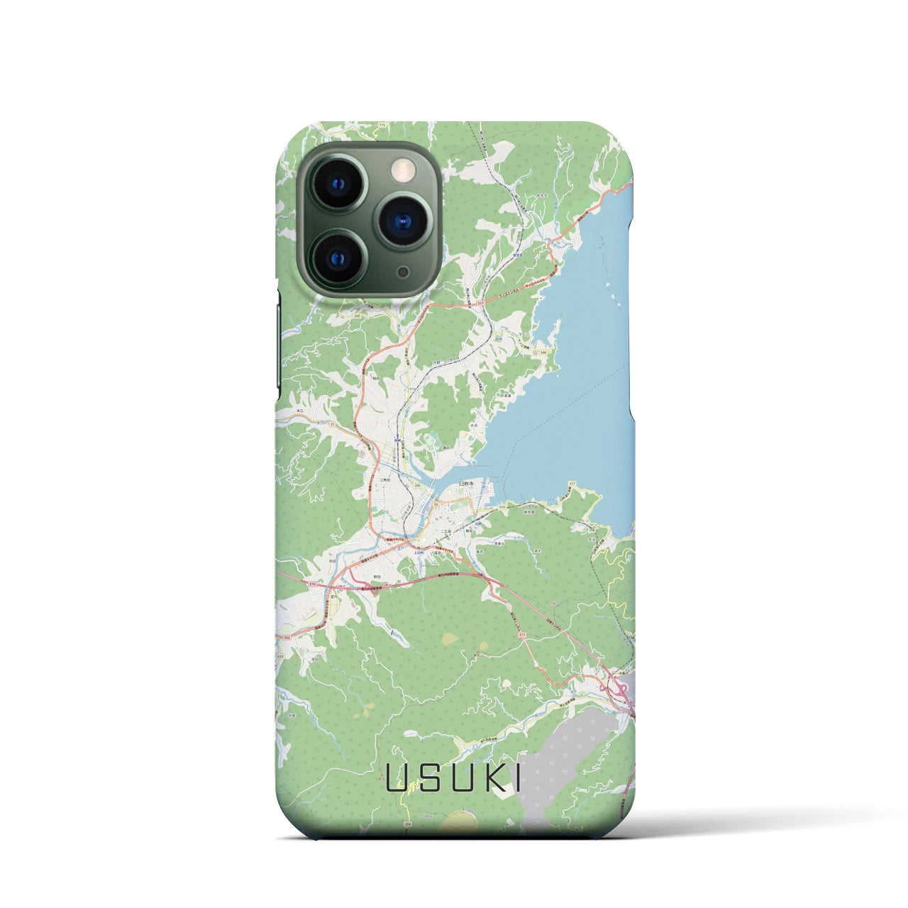 【臼杵】地図柄iPhoneケース（バックカバータイプ・ナチュラル）iPhone 11 Pro 用