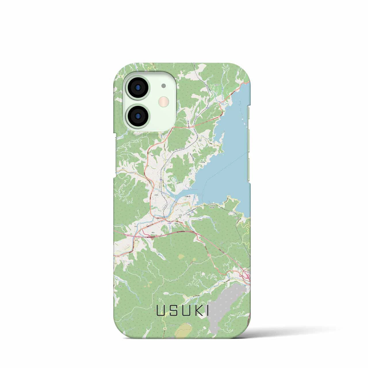 【臼杵】地図柄iPhoneケース（バックカバータイプ・ナチュラル）iPhone 12 mini 用