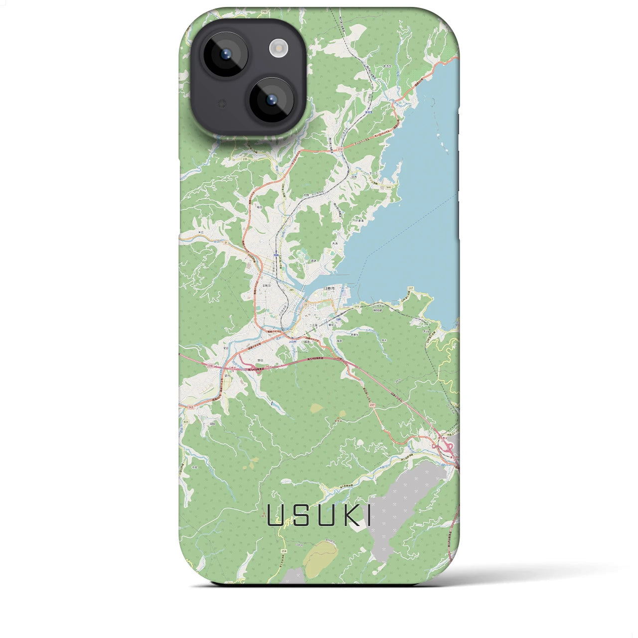【臼杵】地図柄iPhoneケース（バックカバータイプ・ナチュラル）iPhone 14 Plus 用
