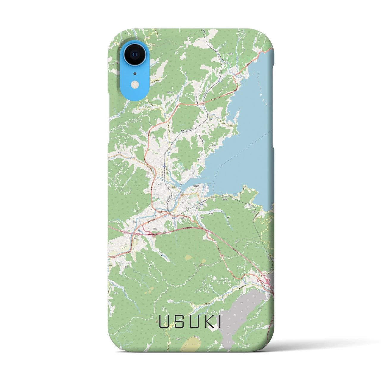 【臼杵】地図柄iPhoneケース（バックカバータイプ・ナチュラル）iPhone XR 用