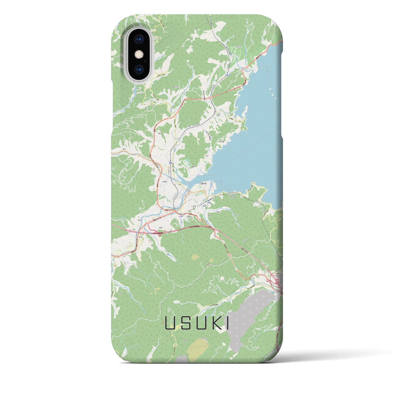 【臼杵】地図柄iPhoneケース（バックカバータイプ・ナチュラル）iPhone XS Max 用