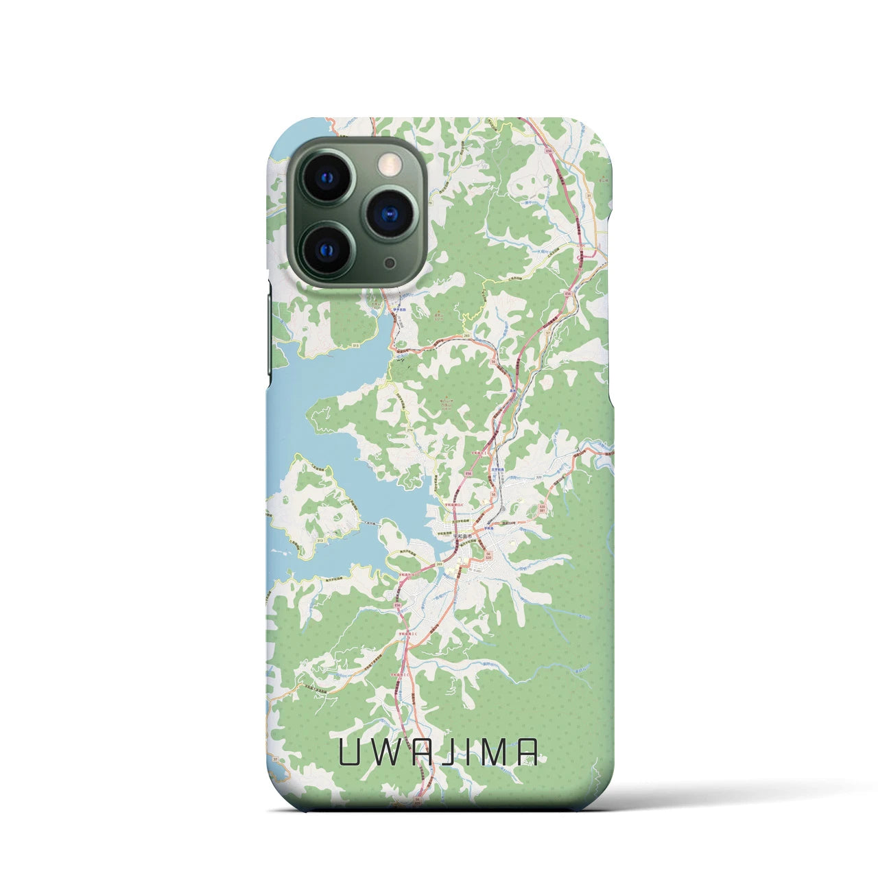 【宇和島】地図柄iPhoneケース（バックカバータイプ・ナチュラル）iPhone 11 Pro 用