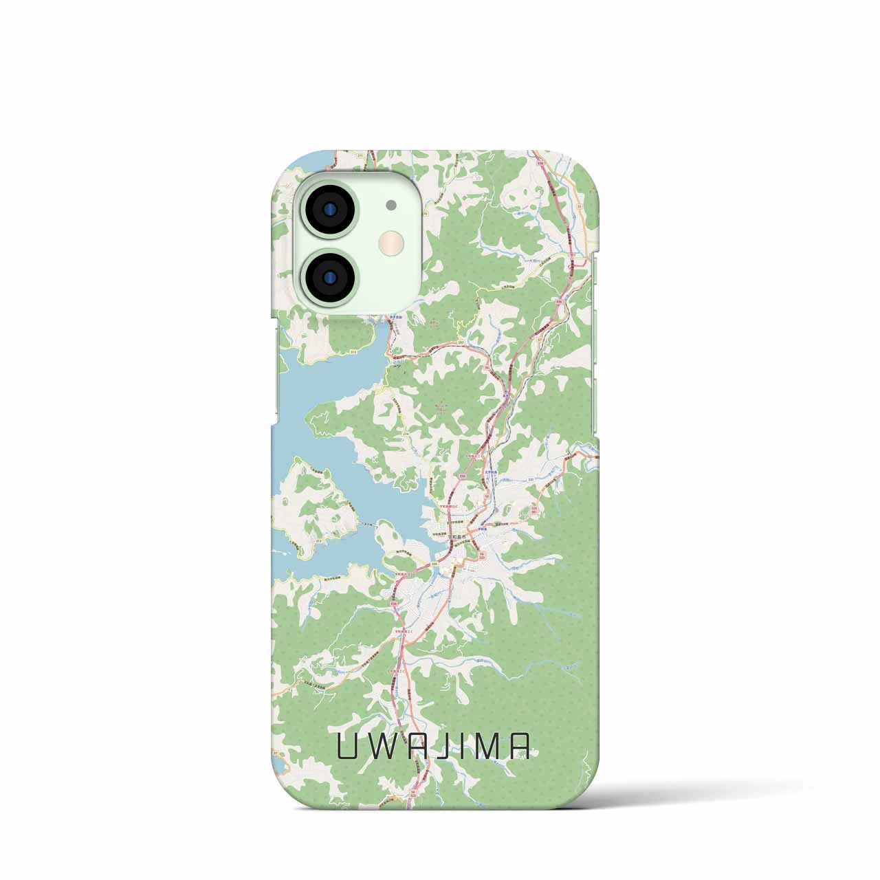 【宇和島】地図柄iPhoneケース（バックカバータイプ・ナチュラル）iPhone 12 mini 用