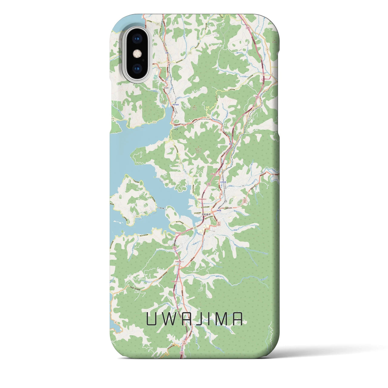【宇和島】地図柄iPhoneケース（バックカバータイプ・ナチュラル）iPhone XS Max 用