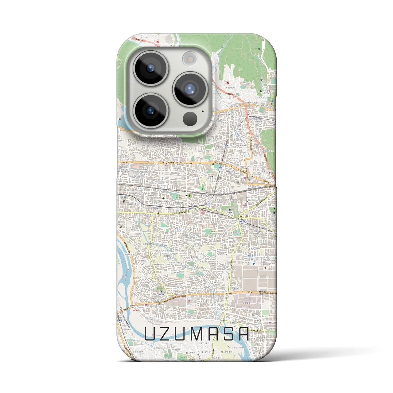 【太秦】地図柄iPhoneケース（バックカバータイプ・ナチュラル）iPhone 15 Pro 用