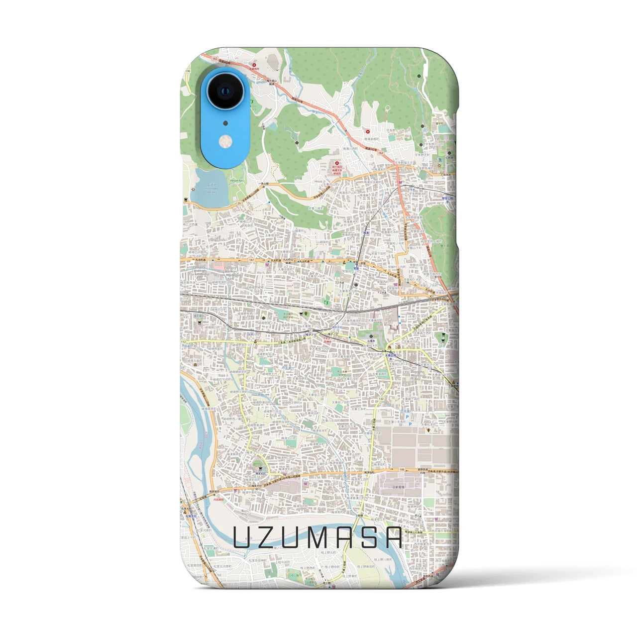 【太秦】地図柄iPhoneケース（バックカバータイプ・ナチュラル）iPhone XR 用
