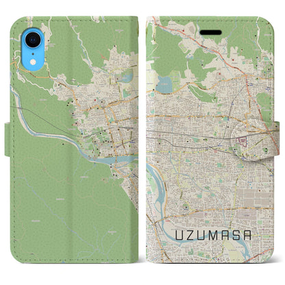 【太秦（京都府）】地図柄iPhoneケース（手帳タイプ）ナチュラル・iPhone XR 用