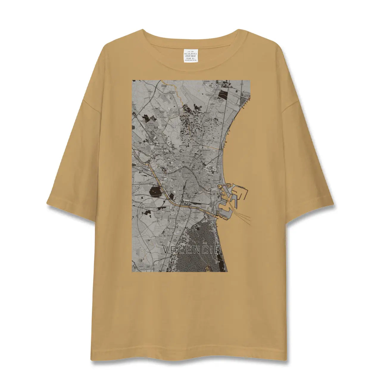 【バレンシア（スペイン）】地図柄ビッグシルエットTシャツ