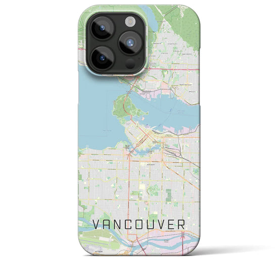 【バンクーバー】地図柄iPhoneケース（バックカバータイプ・ナチュラル）iPhone 15 Pro Max 用